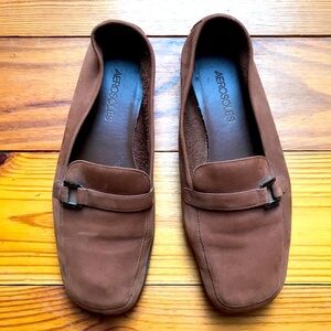 Aerosoles Tan Brown Soft Suede Leather Loafers, EUC, 8.5